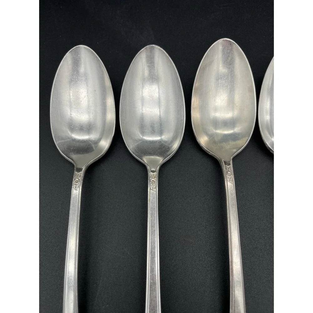 Silver Plate Tablespoon/Serving Spoon Set Of 6 Spring Garden International
